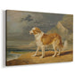 Canvas art print featuring a detailed dog portrait with textured coat and attentive stance, displayed at an angle