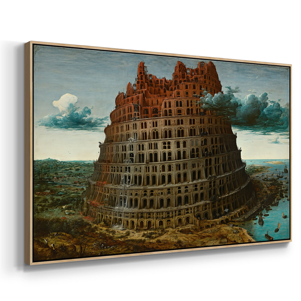 The Tower of Babel, c. 1568 - Floater Framed Canvas Print