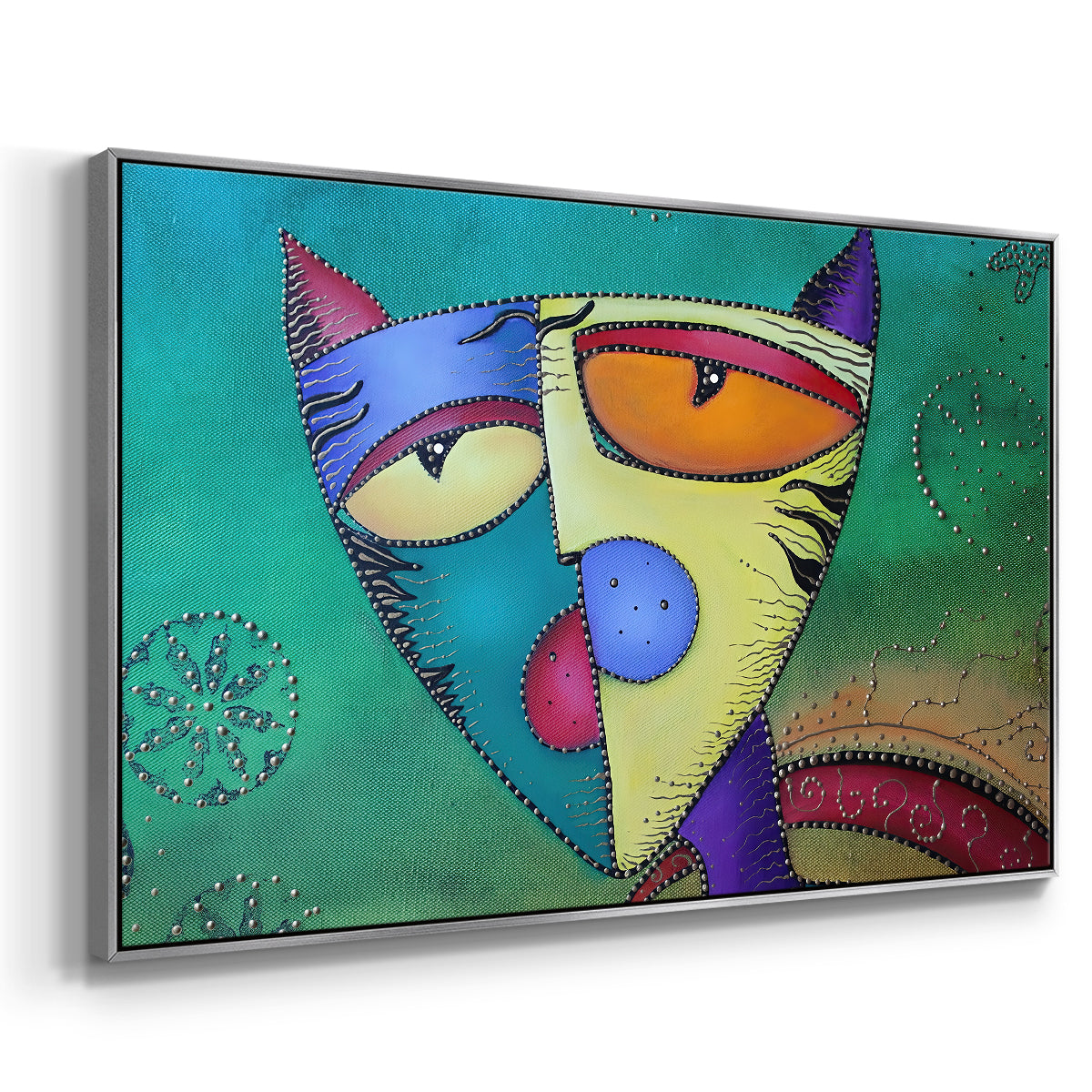 Celestial Cat - Floater Framed Canvas Print