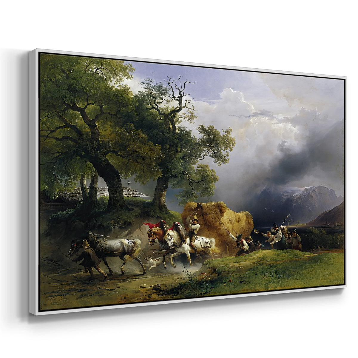 The Harvest Wagon (Der Heuwagen), c. 1850 - Floater Framed Canvas Print