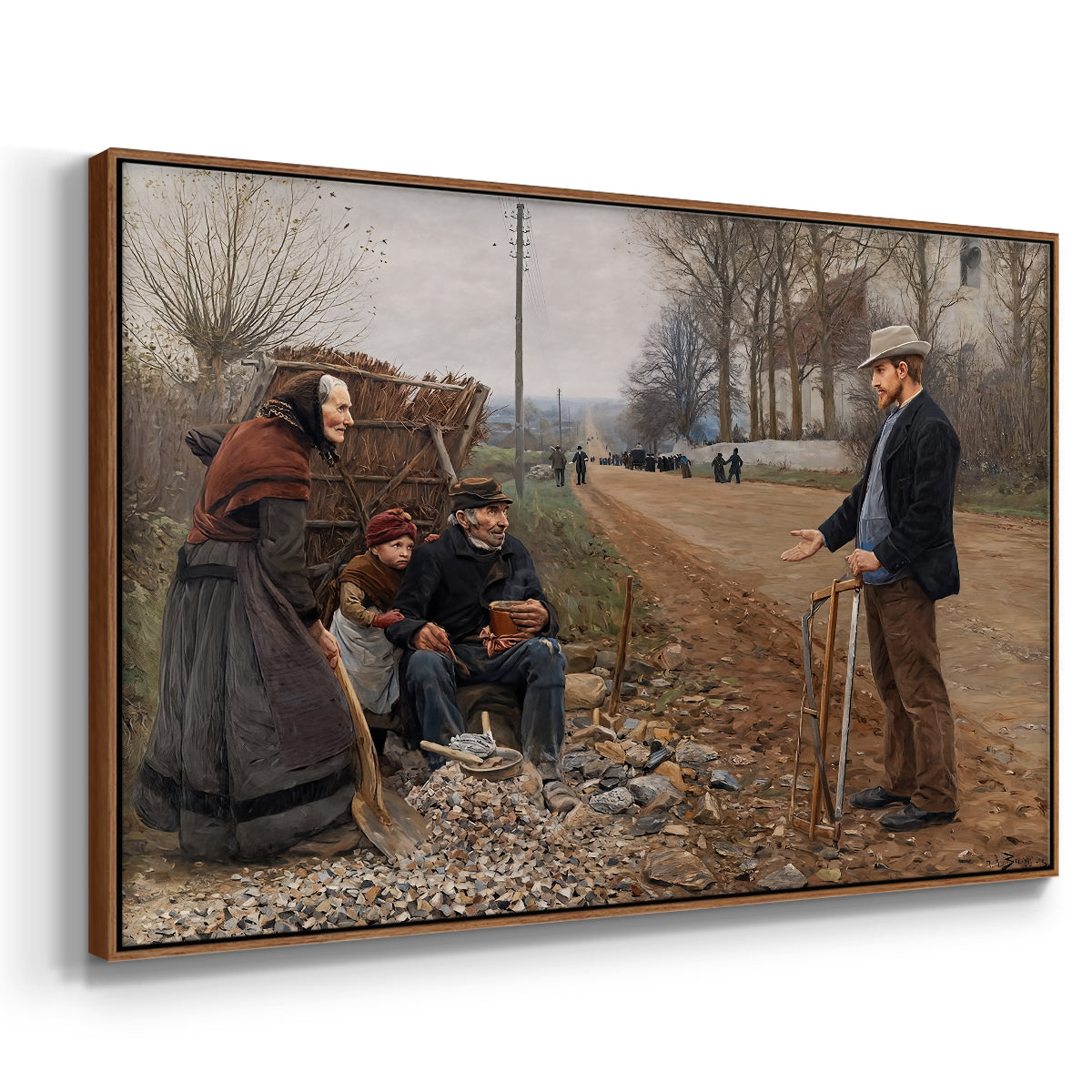 People by a Road, 1893 - Floater Framed Canvas Print