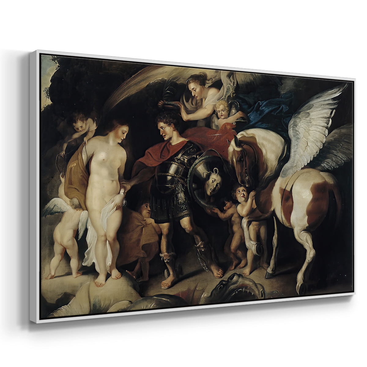 Perseus and Andromeda, c. 1620 - Floater Framed Canvas Print