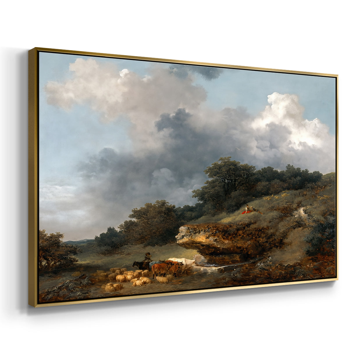 The Watering Place, c. 1765 - Floater Framed Canvas Print