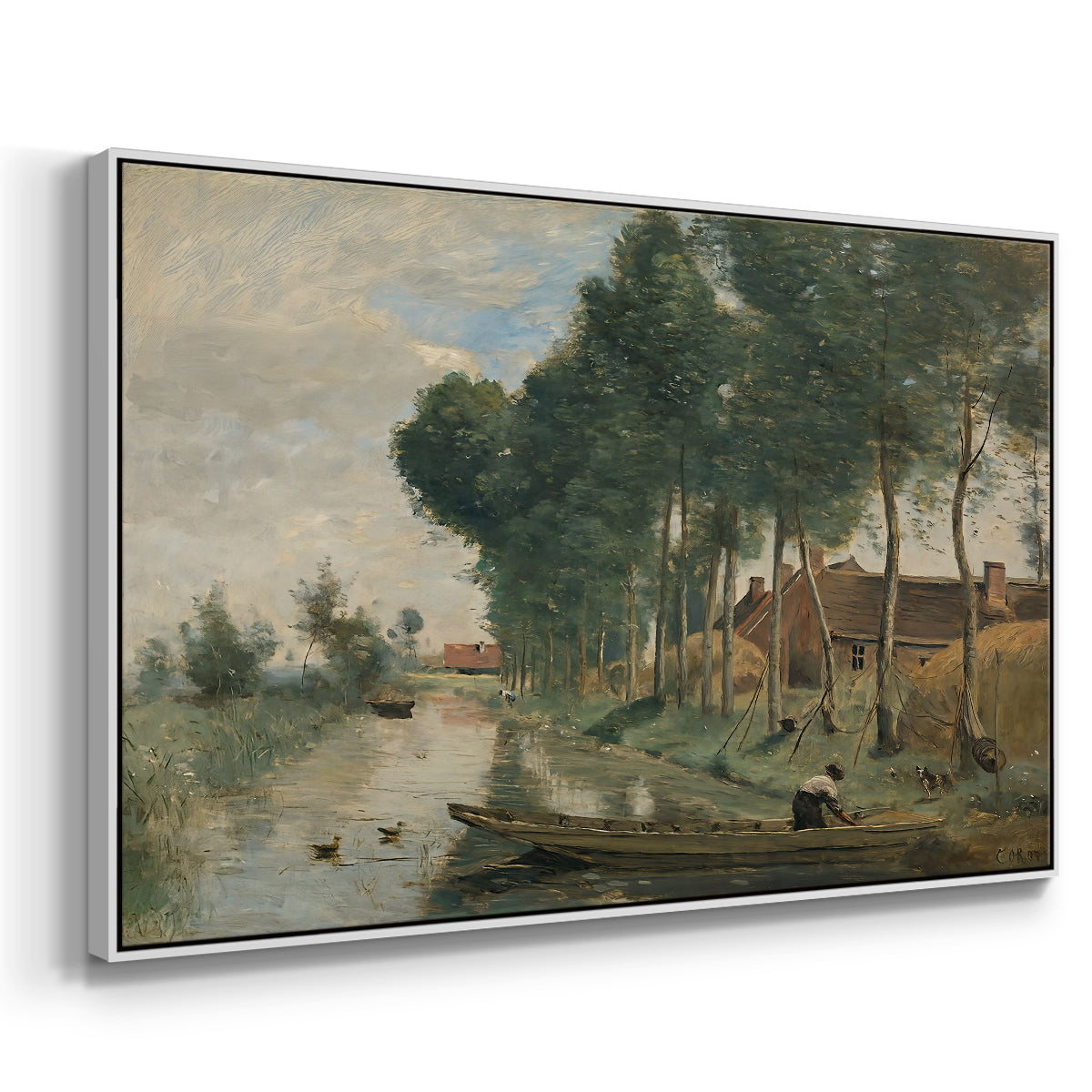 Landscape at Arleux-du-Nord, c. 1871-1874 - Floater Framed Canvas Print