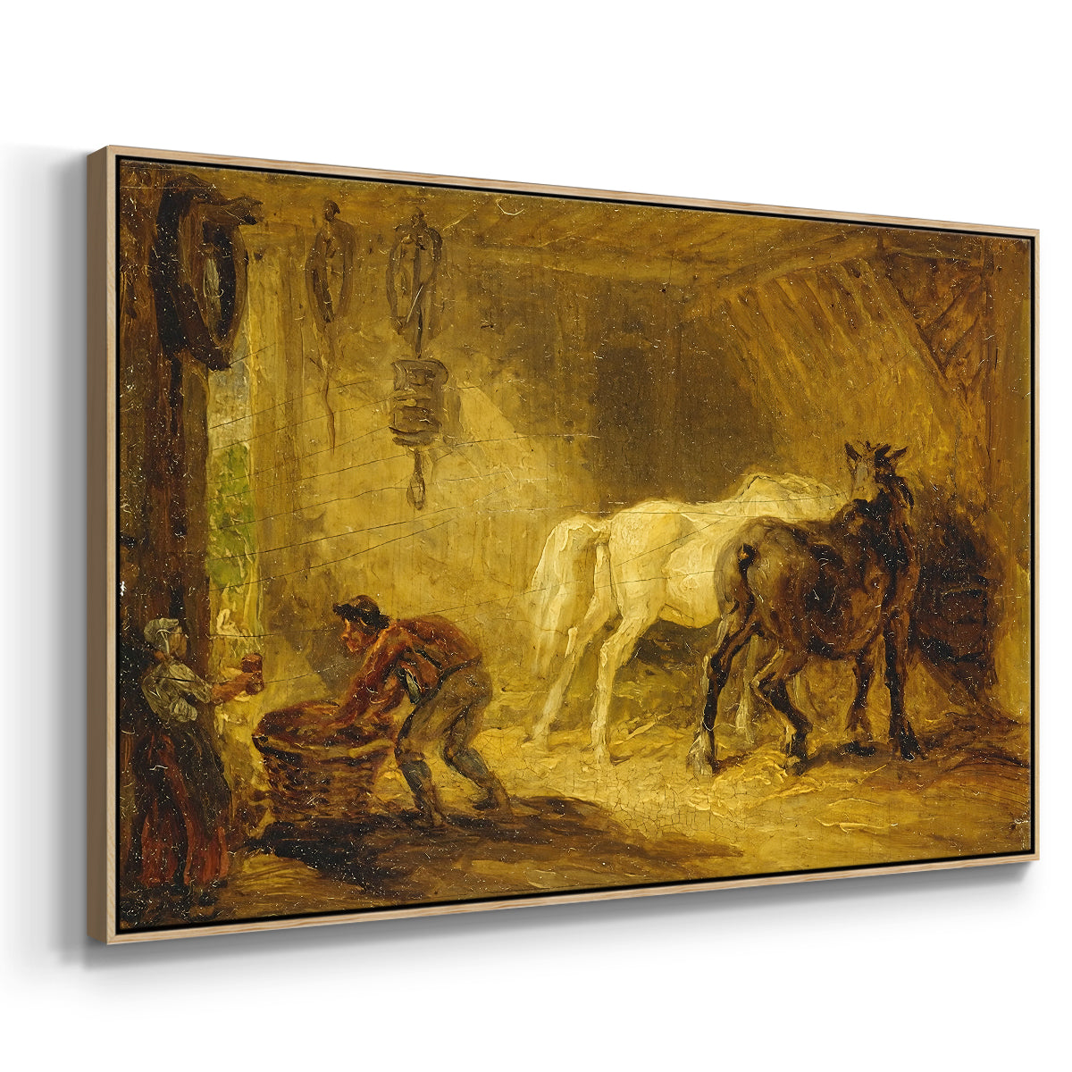 Heath Ewe and Lambs, 1810 - Floater Framed Canvas Print