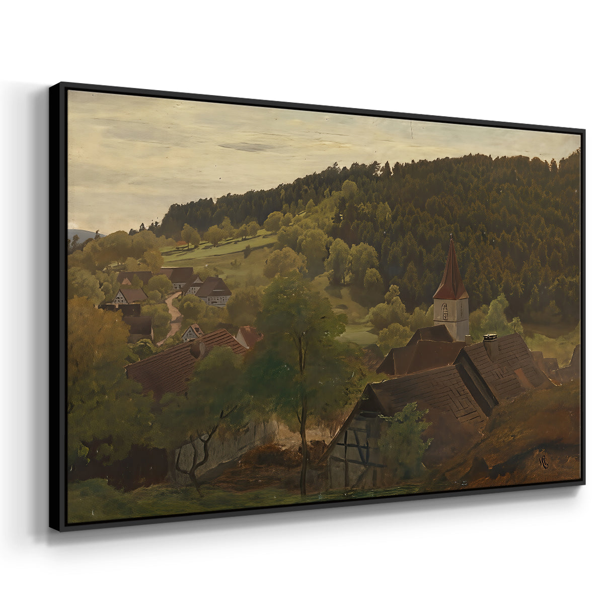Landscape from Ebersteinburg in Baden, 1876 - Floater Framed Canvas Print