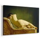 Canvas art print featuring a figure study of reclining body with soft lighting, displayed at an angle