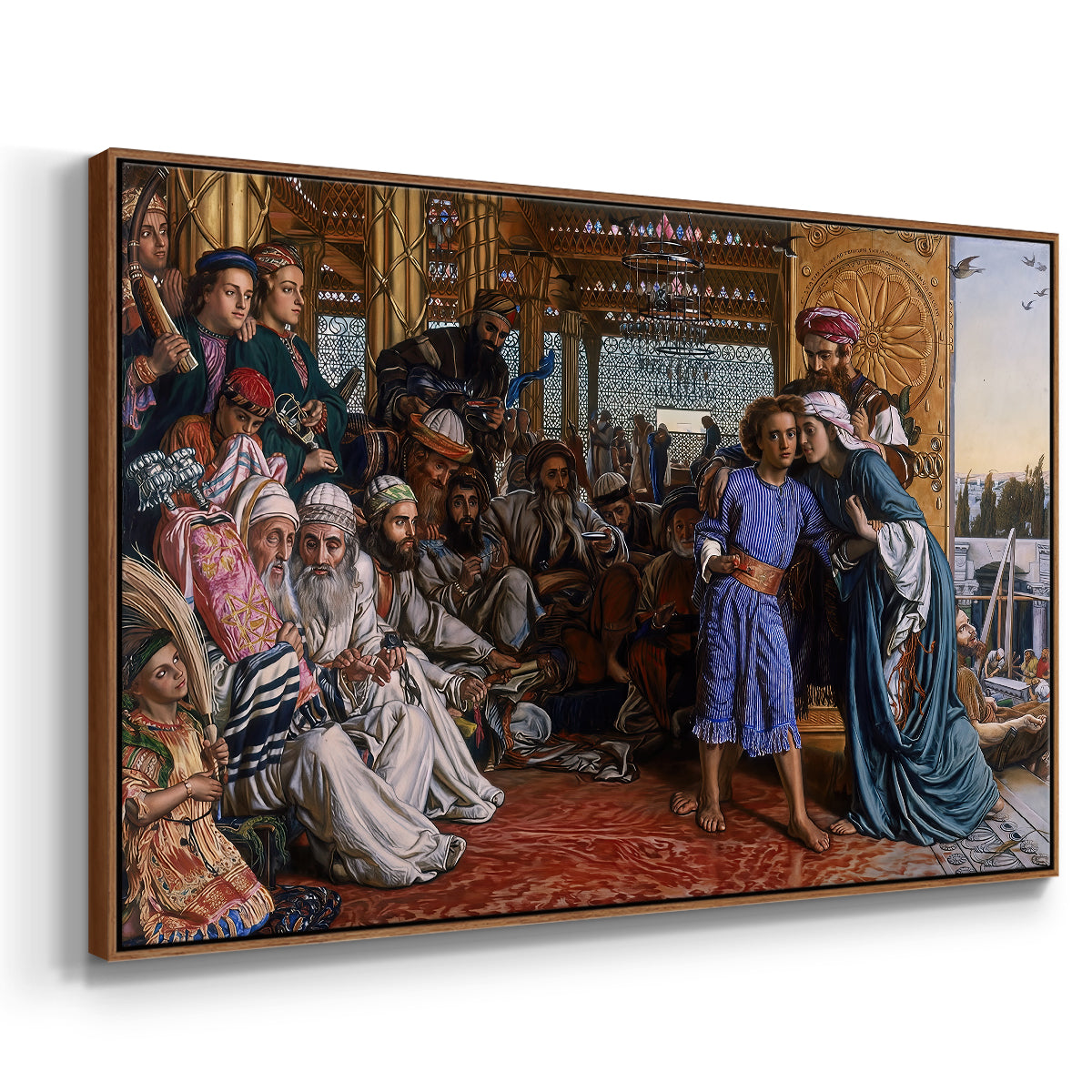 The Finding of the Saviour in the Temple, 1854-1860 - Floater Framed Canvas Print