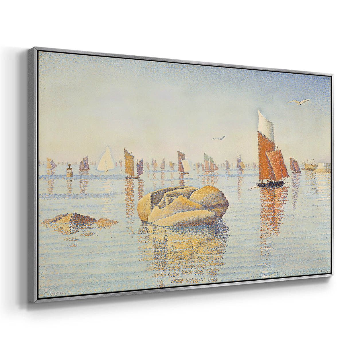Concarneau, Quiet Morning, Opus 219, 1891 - Floater Framed Canvas Print