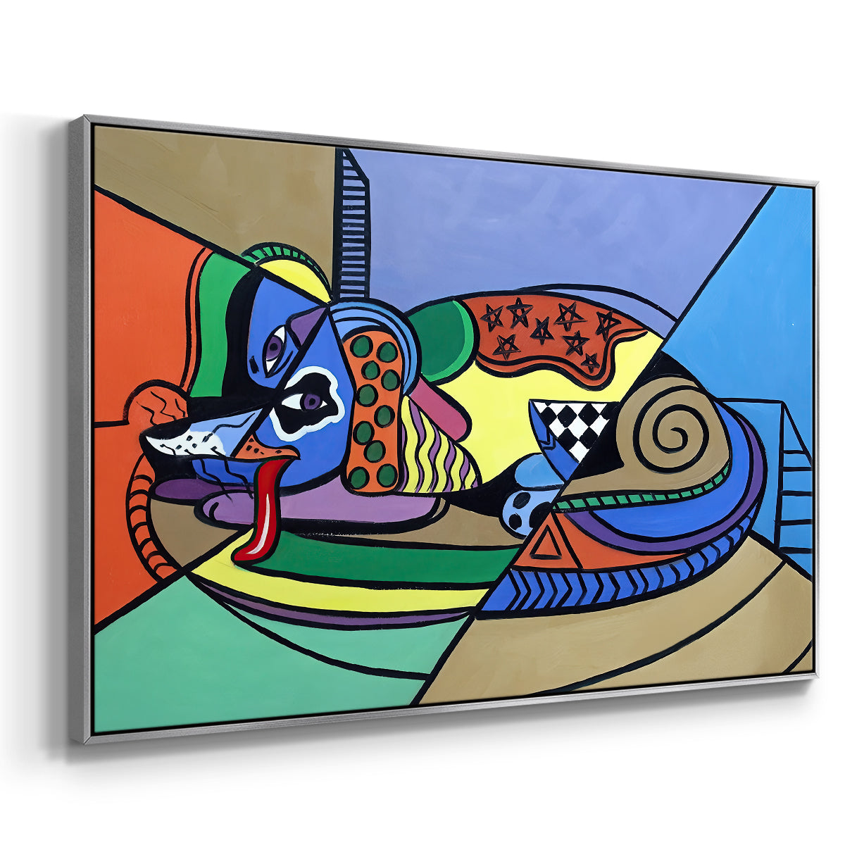A Dog Named Picasso - Floater Framed Canvas Print
