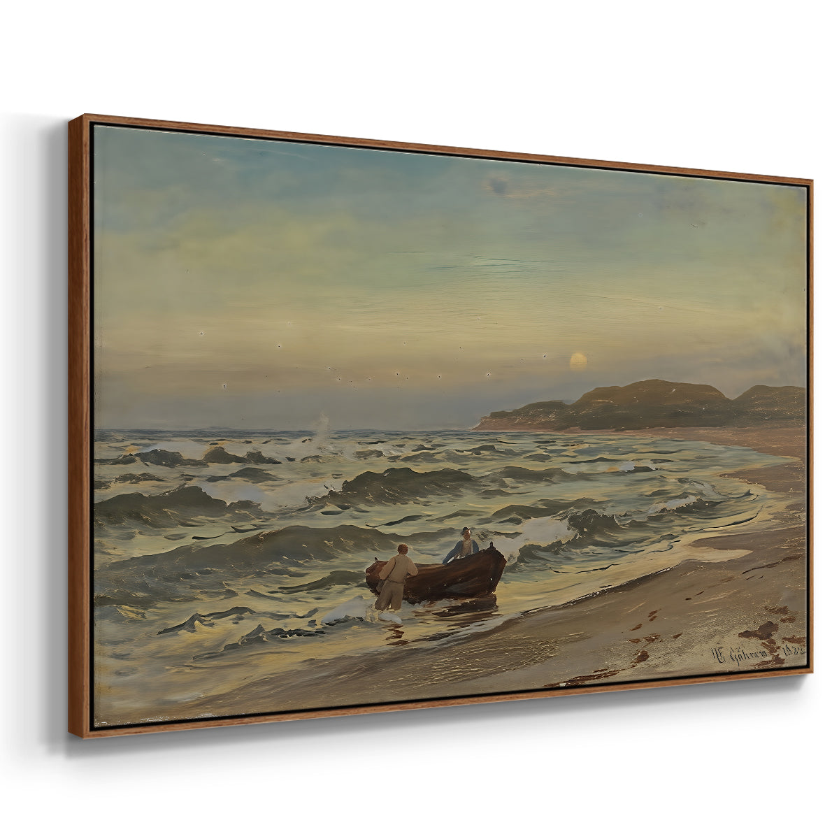 Storm at Rügen, 1882 - Floater Framed Canvas Print