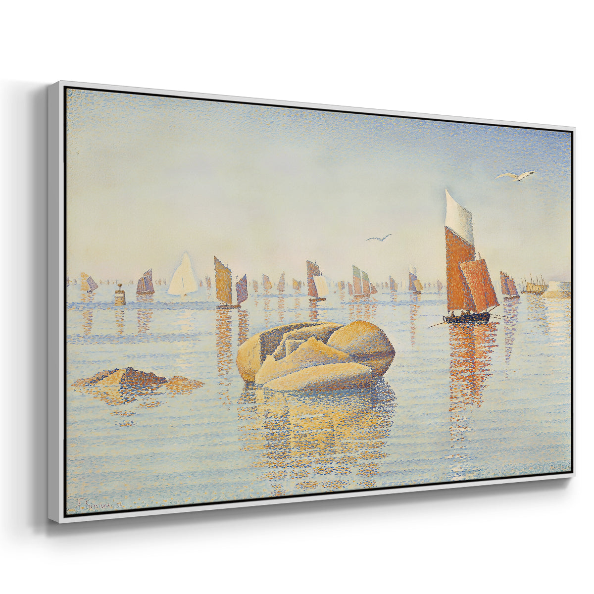 Concarneau, Quiet Morning, Opus 219, 1891 - Floater Framed Canvas Print
