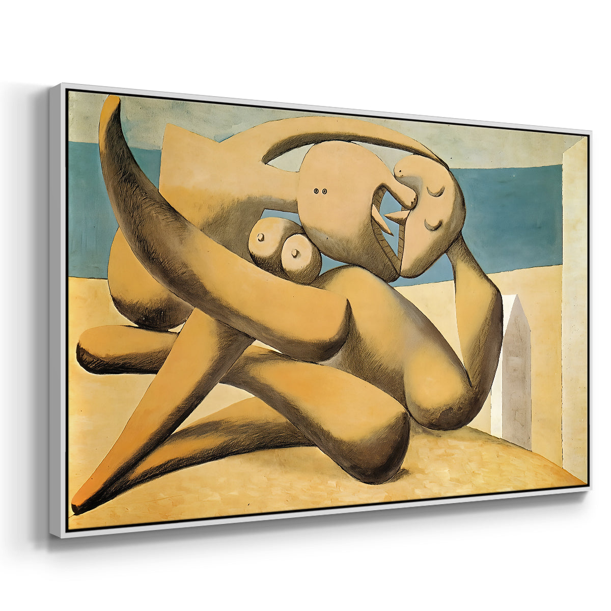 Figures at the Seaside (The Kiss), 1931 - Floater Framed Canvas Print