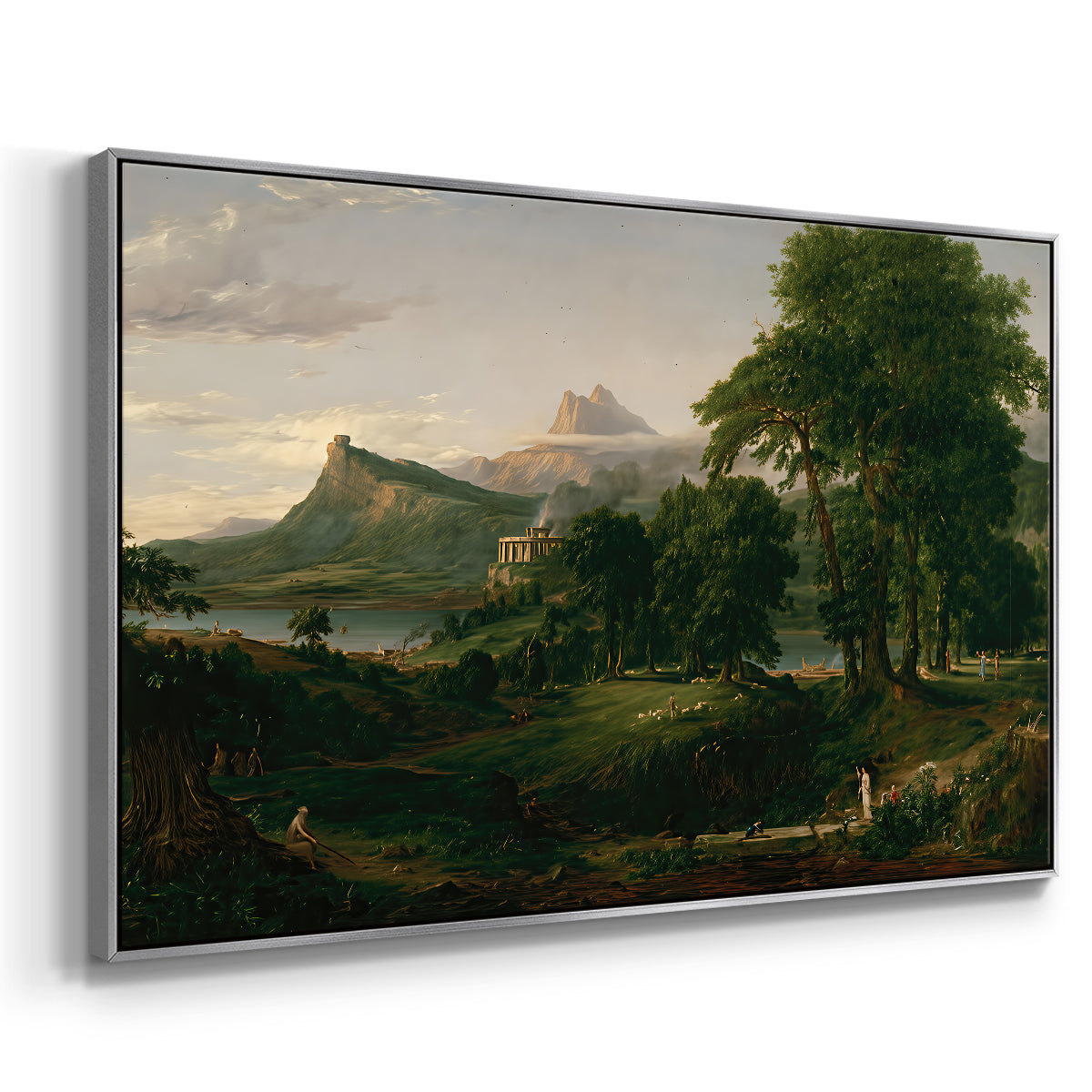 The Course of Empire: The Arcadian or Pastoral State, 1834 - Floater Framed Canvas Print