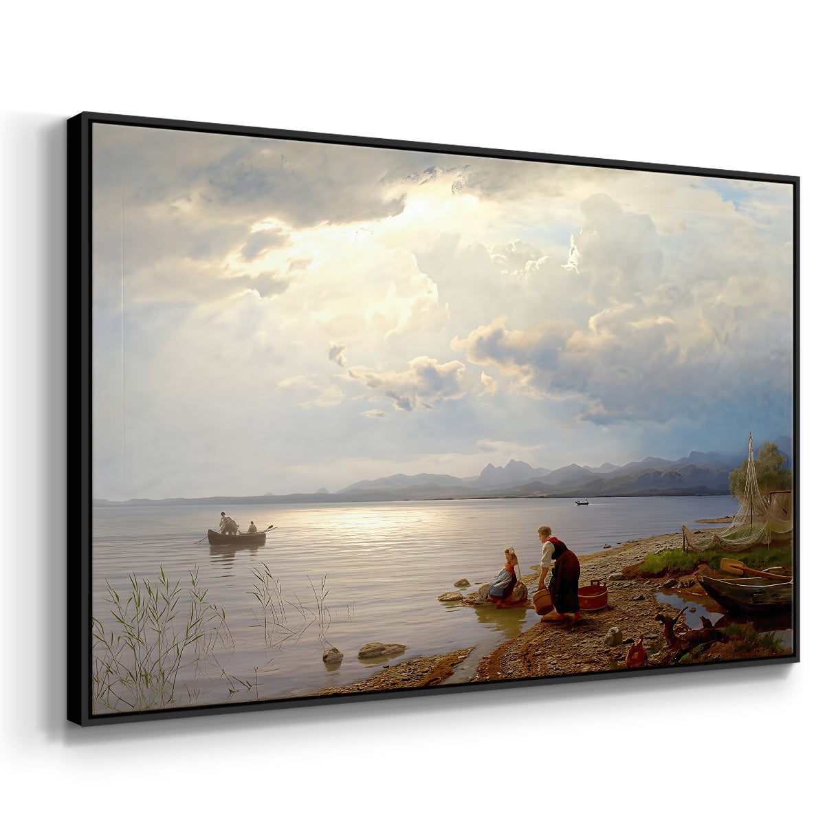 On the Banks of the Chiemsee, 1871 - Floater Framed Canvas Print