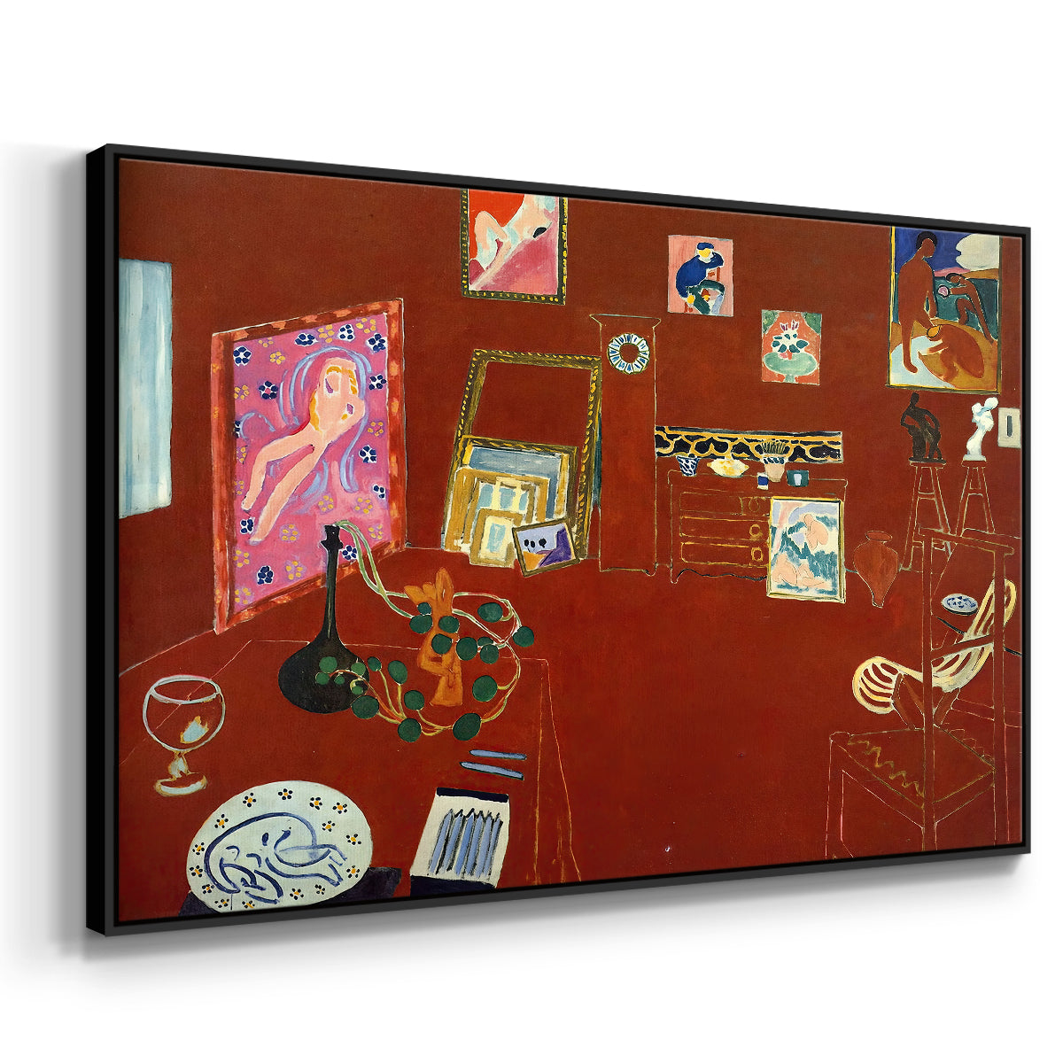 The Red Studio (L'Atelier Rouge), 1911 - Floater Framed Canvas Print
