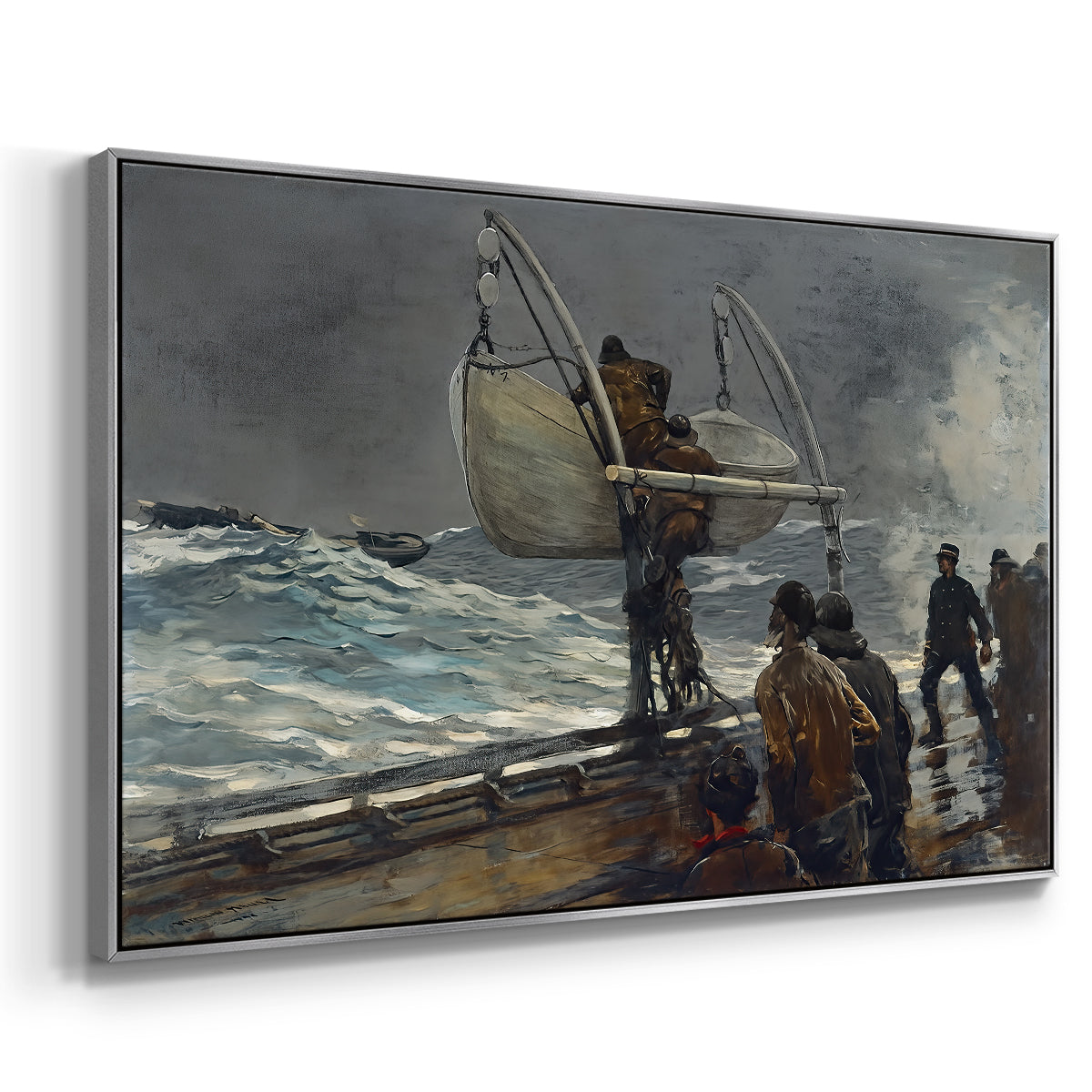 The Signal of Distress, c. 1896 - Floater Framed Canvas Print