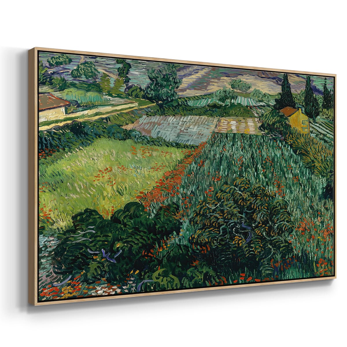 Field with Poppies, Saint-Rémy, 1889 - Floater Framed Canvas Print