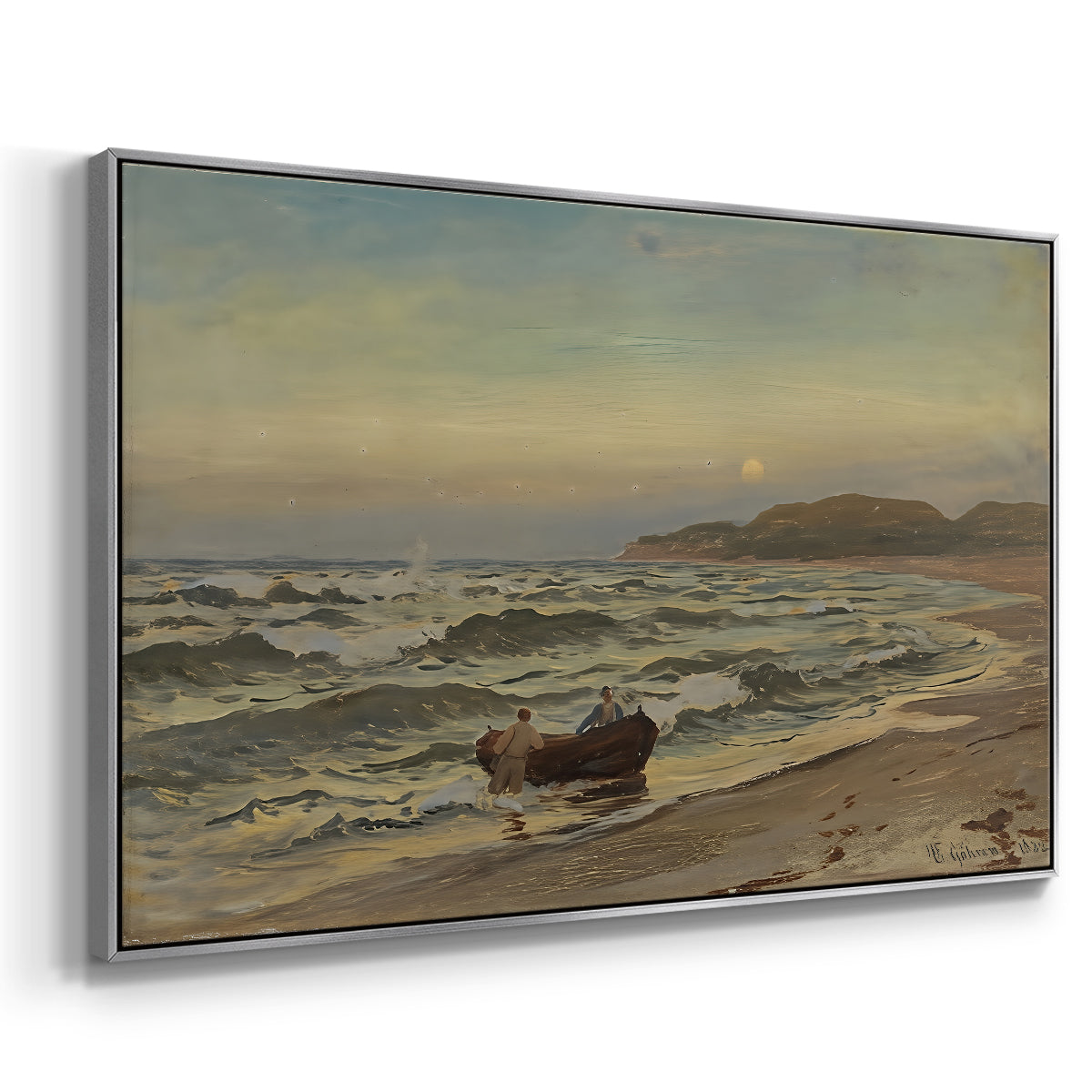 Storm at Rügen, 1882 - Floater Framed Canvas Print