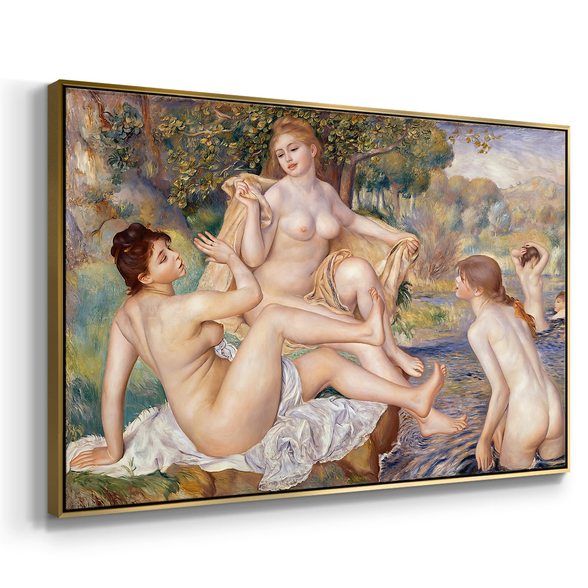 The Large Bathers, 1884-1887 - Floater Framed Canvas Print