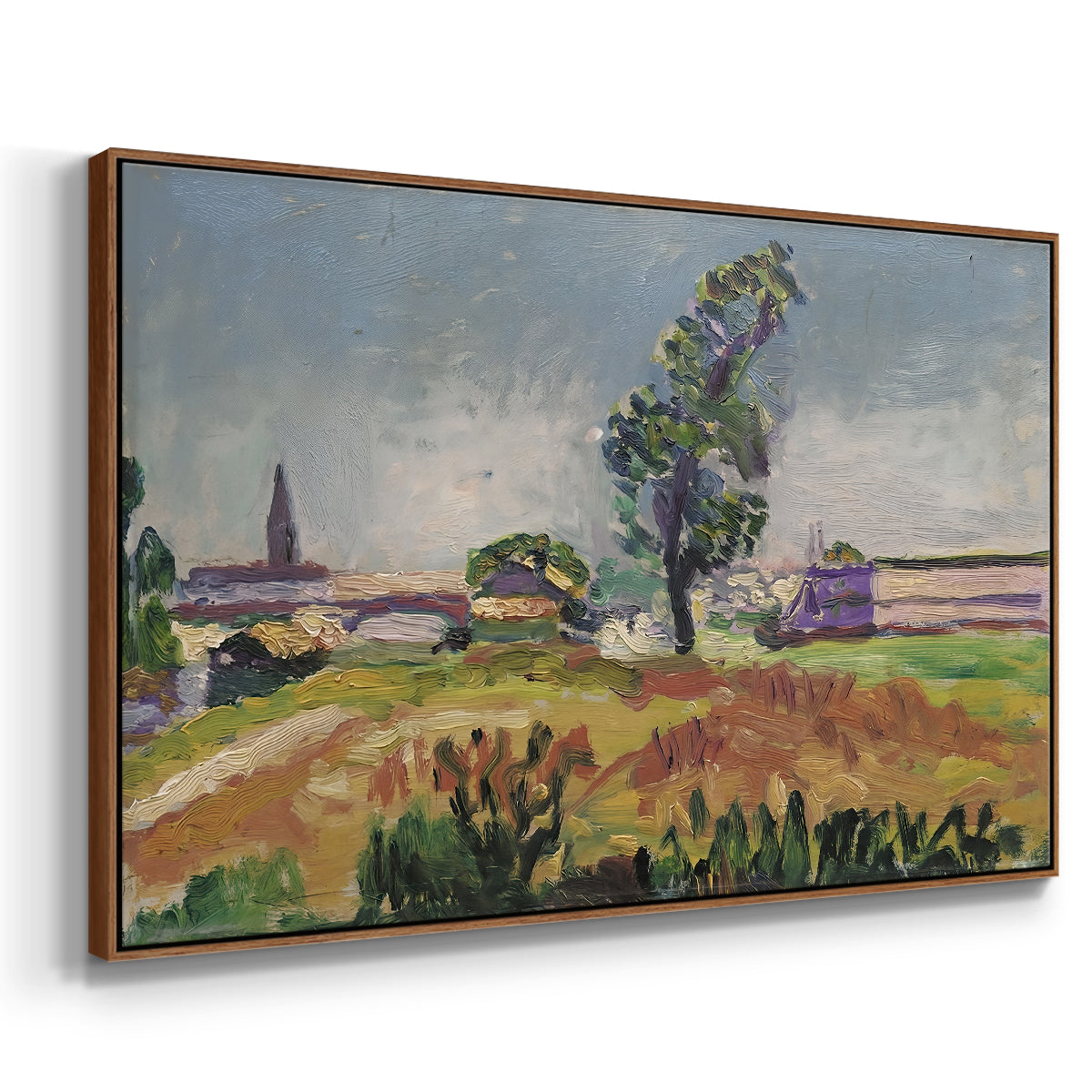 Landscape Around Toulouse, The Bridge of the Young Ladies, 1898 - Floater Framed Canvas Print
