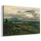 Canvas art print featuring a scenic view of settlement integrated into natural terrain, displayed at an angle
