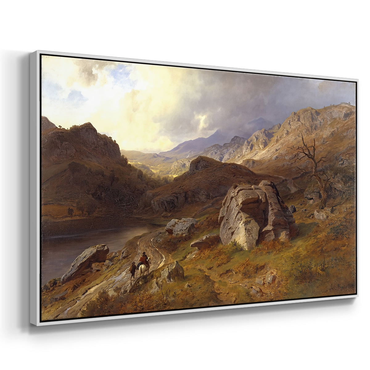 Lledr Valley in Wales, 1864 - Floater Framed Canvas Print