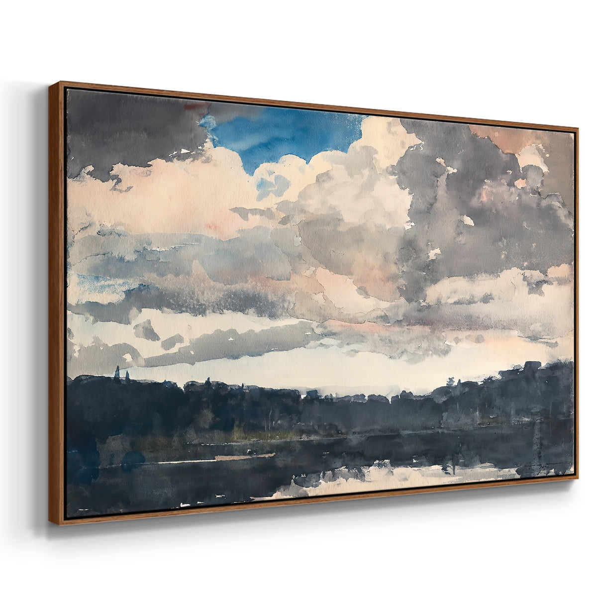The Lone Boat, North Woods Club, Adirondacks, 1892 - Floater Framed Canvas Print
