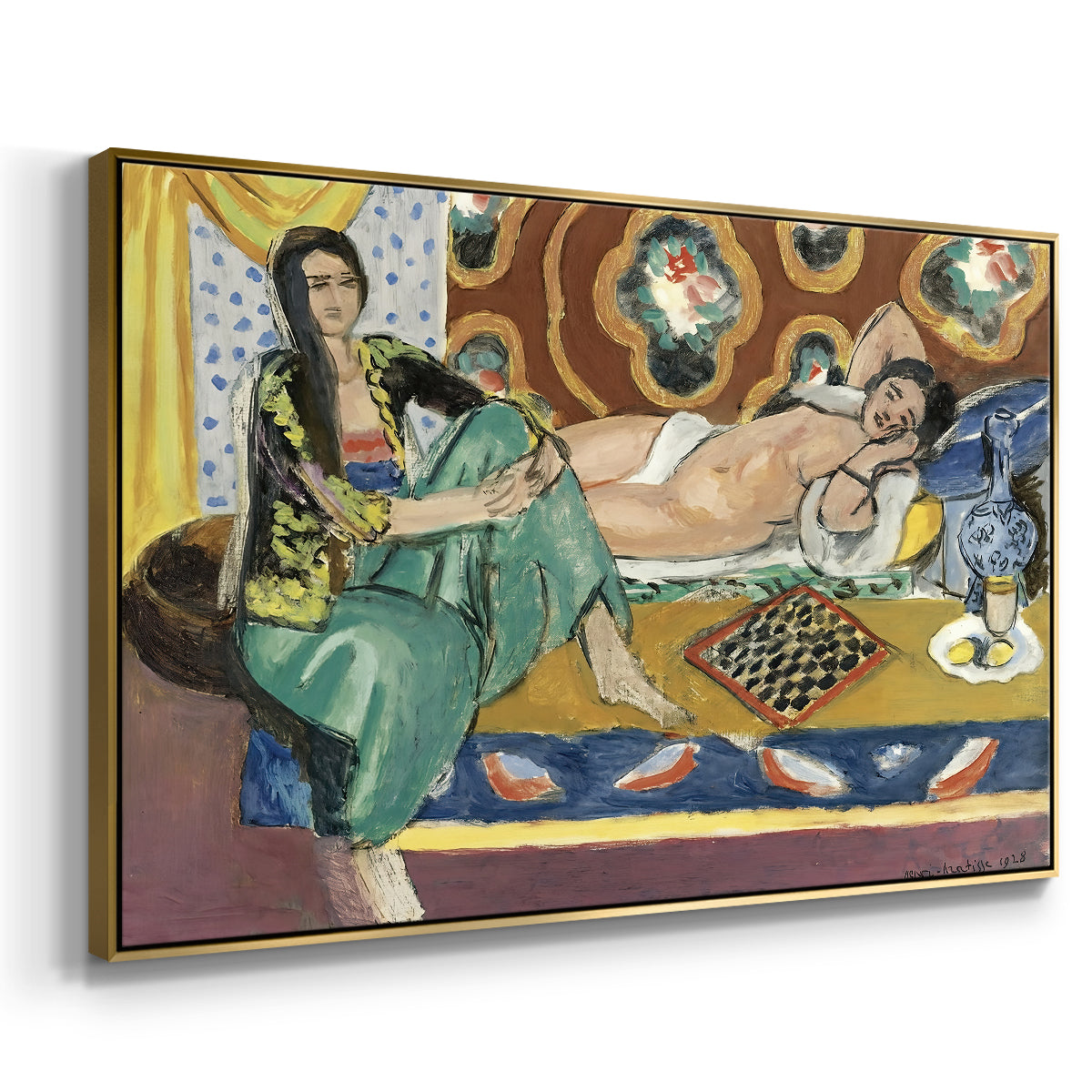 Odalisques Playing Checkers (Odalisques jouant aux dames), 1928 - Floater Framed Canvas Print