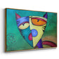 Celestial Cat - Floater Framed Canvas Print