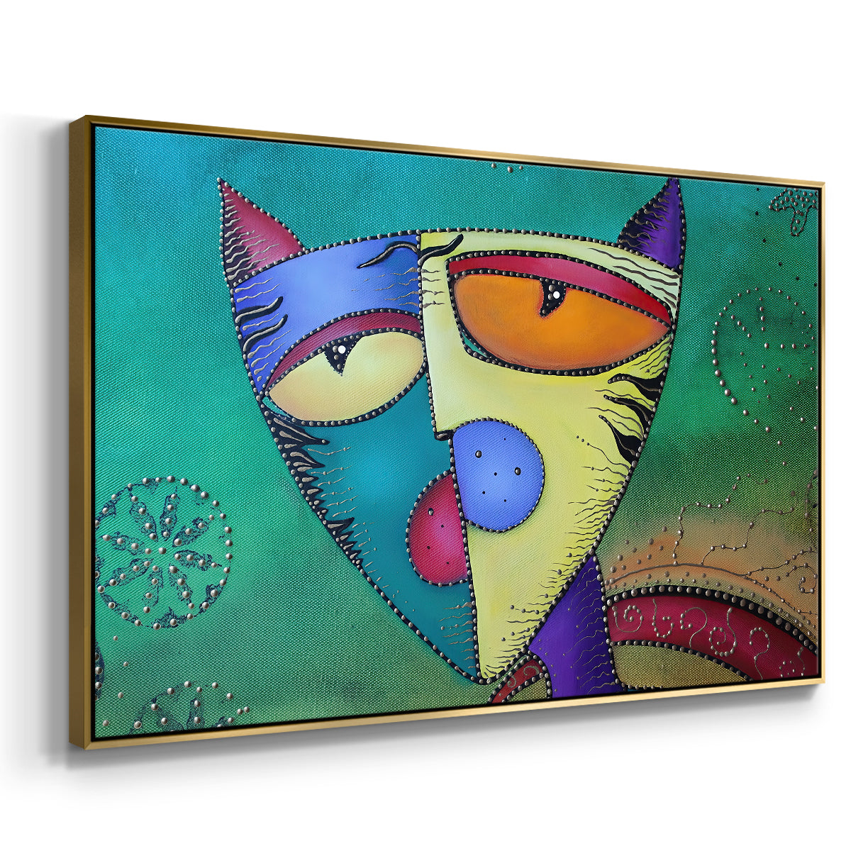Celestial Cat - Floater Framed Canvas Print