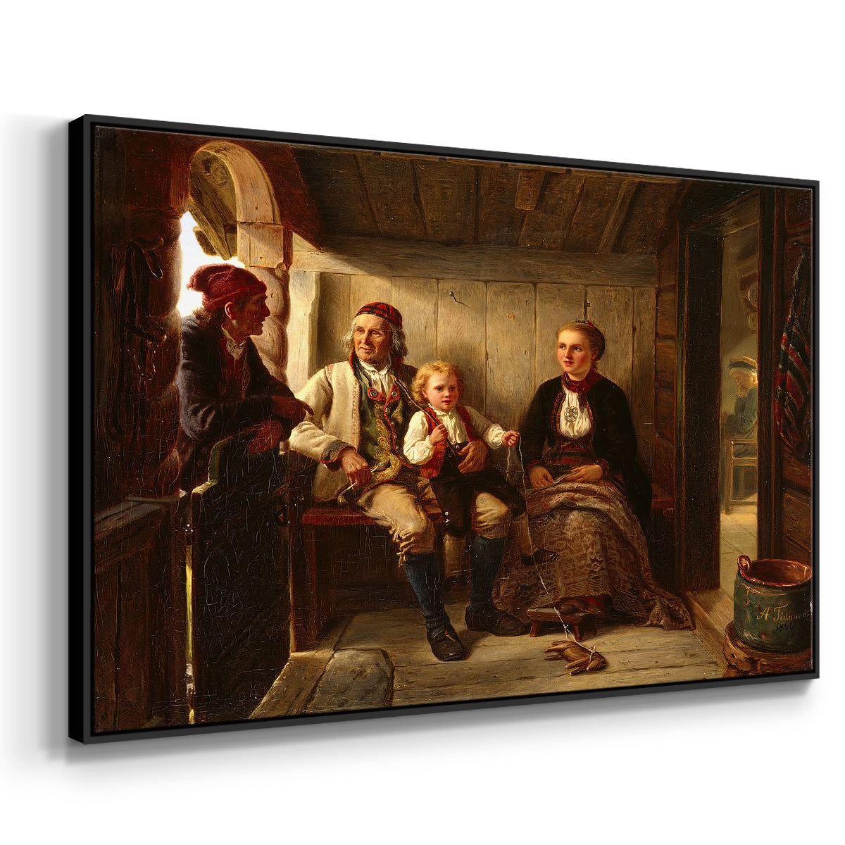 Neighbors (Naboer), 1855 - Floater Framed Canvas Print