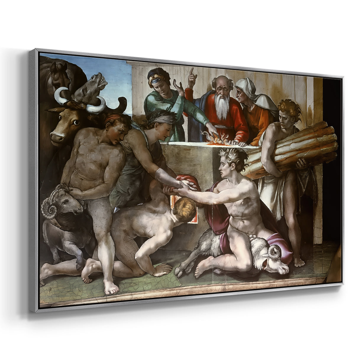 The Sacrifice of Noah (Sistine Chapel), 1509 - Floater Framed Canvas Print