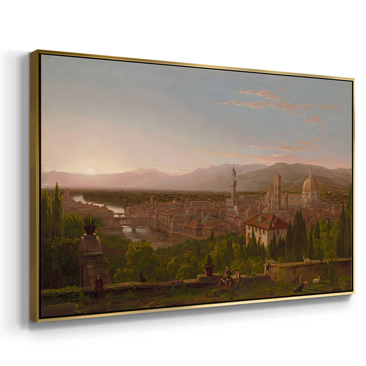 View of Florence from San Miniato, 1837 - Floater Framed Canvas Print