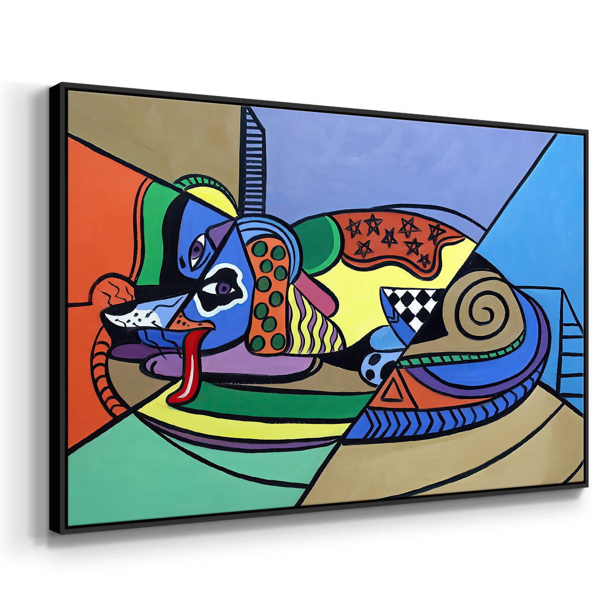A Dog Named Picasso - Floater Framed Canvas Print