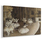 Canvas art print featuring a stage rehearsal scene with dancers preparing performance, displayed at an angle