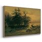 Wallowing Deer on the Shore of a Mountain Lake, c. 1850 - Floater Framed Canvas Print