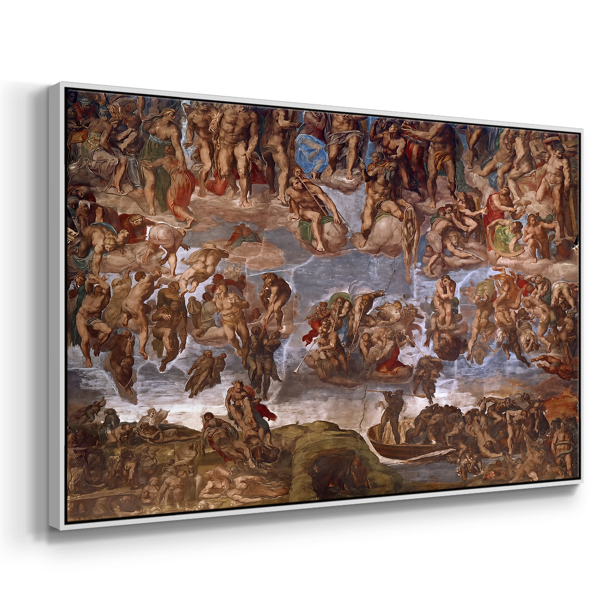 The Last Judgment (Charon's Boat and the Damned), 1536-1541 - Floater Framed Canvas Print