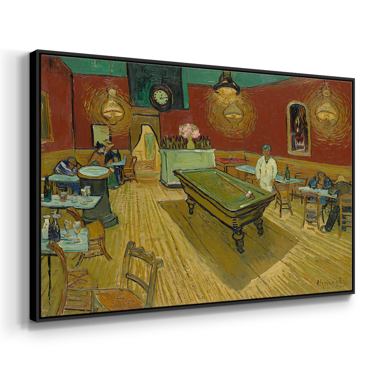 The Night Café, 1888 - Floater Framed Canvas Print