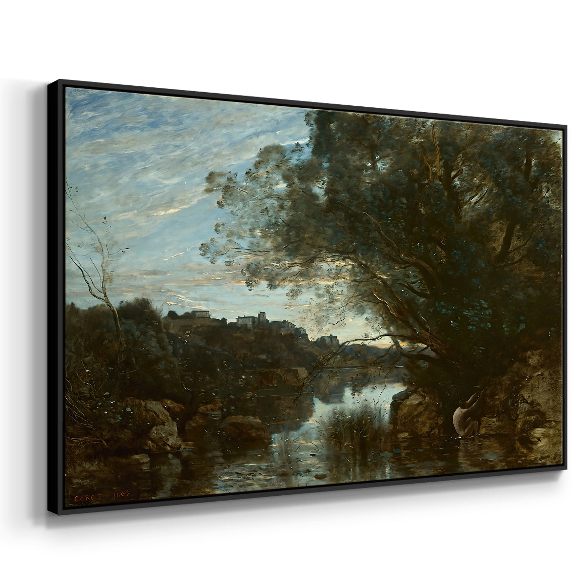 Souvenir of the Environs of Lake Nemi, 1865 - Floater Framed Canvas Print