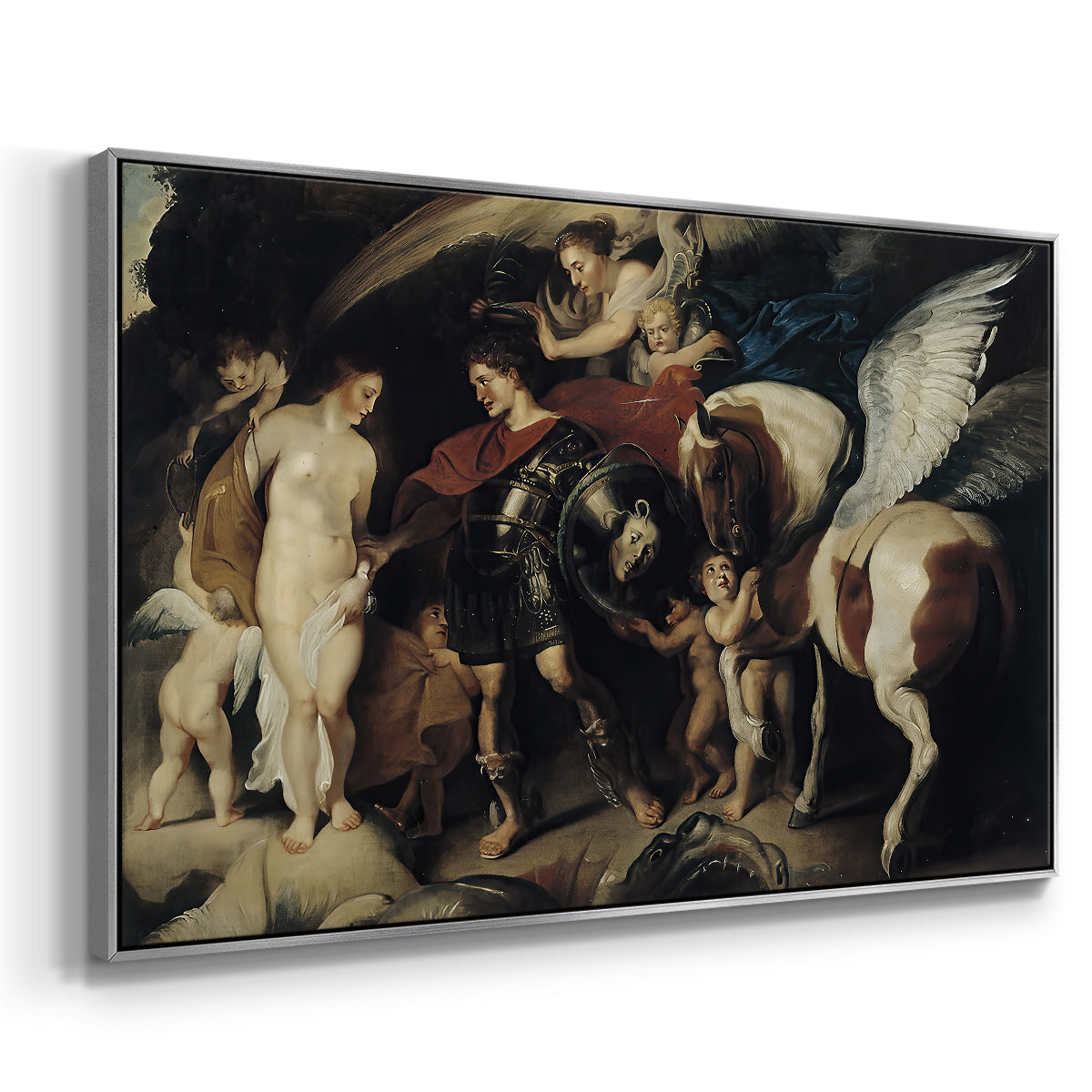 Perseus and Andromeda, c. 1620 - Floater Framed Canvas Print