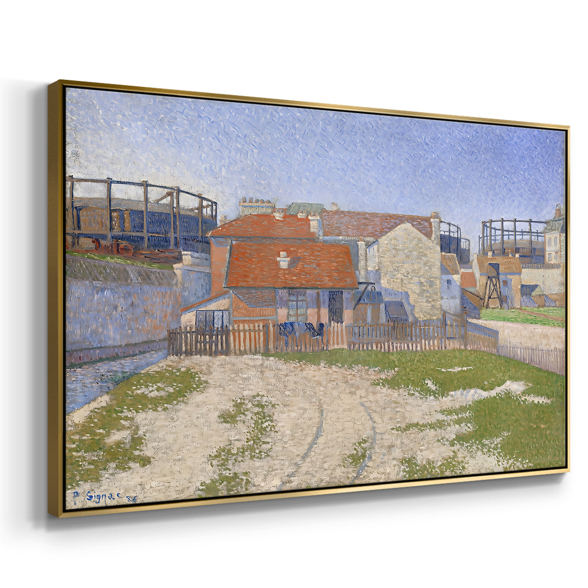Gasometers at Clichy, 1886 - Floater Framed Canvas Print