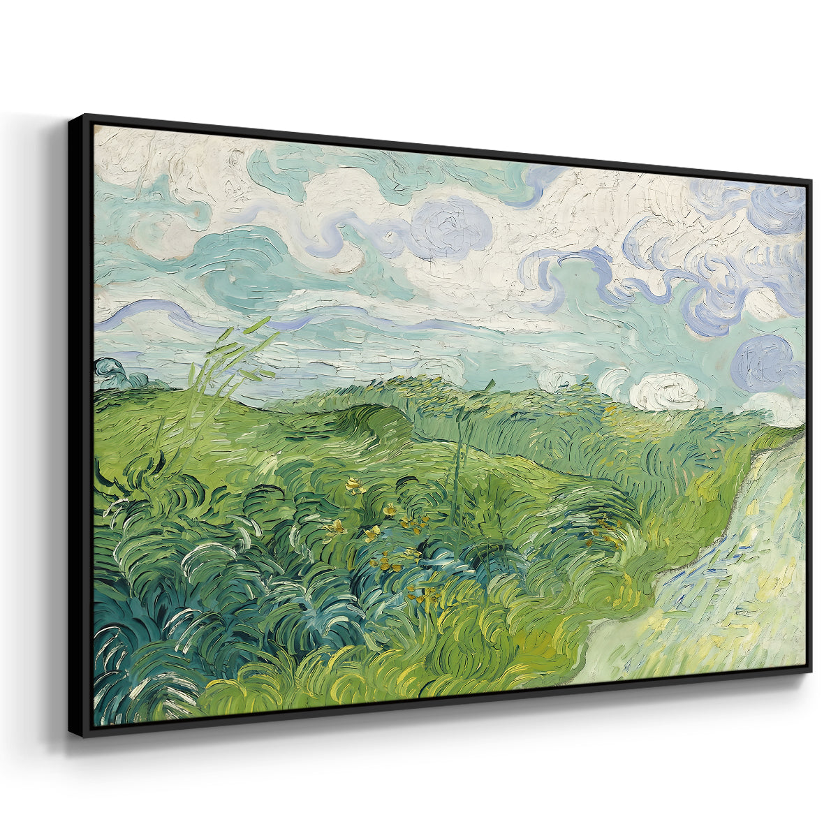 Green Wheat Field, Auvers, 1890 - Floater Framed Canvas Print