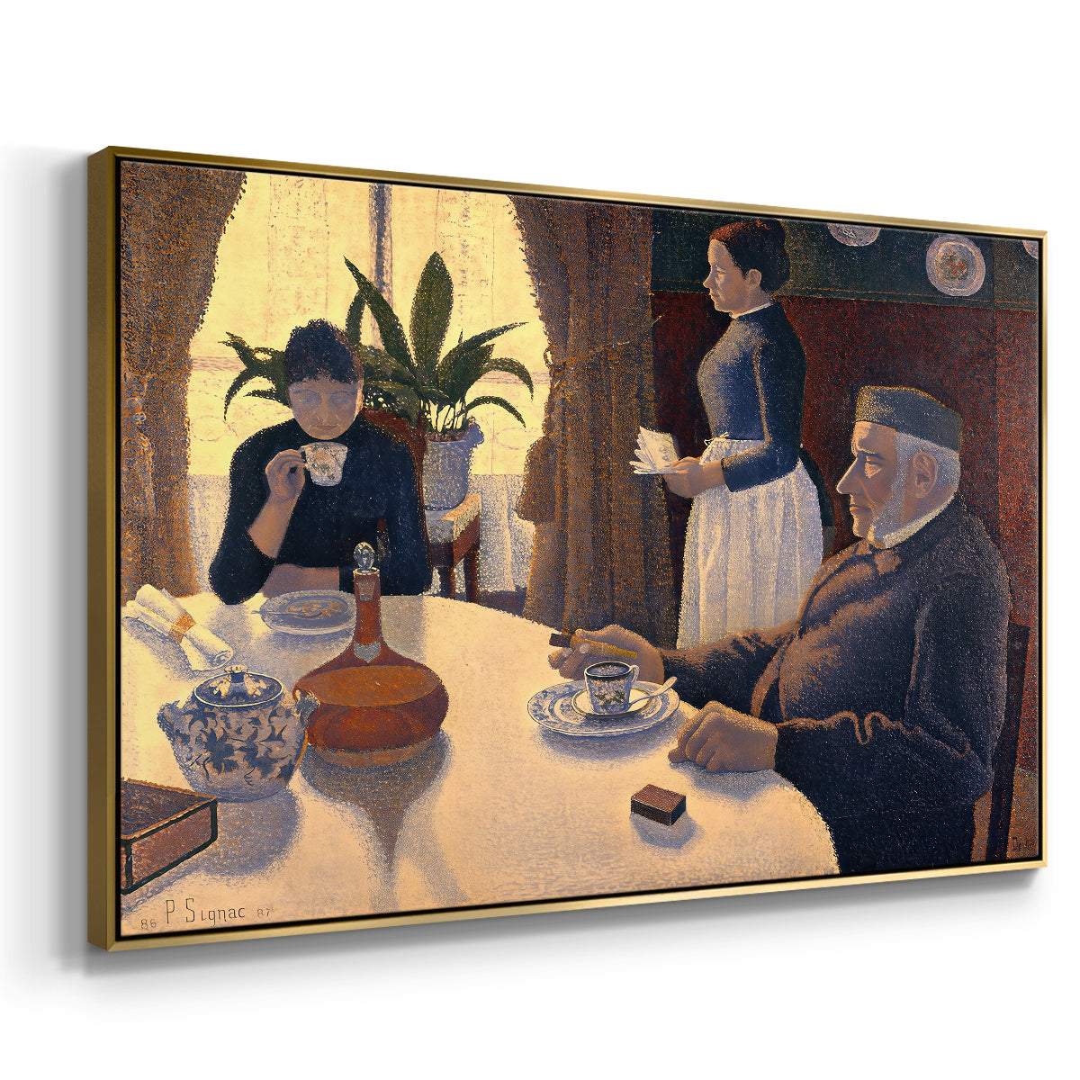The Dining Room (Breakfast), 1886-1887 - Floater Framed Canvas Print