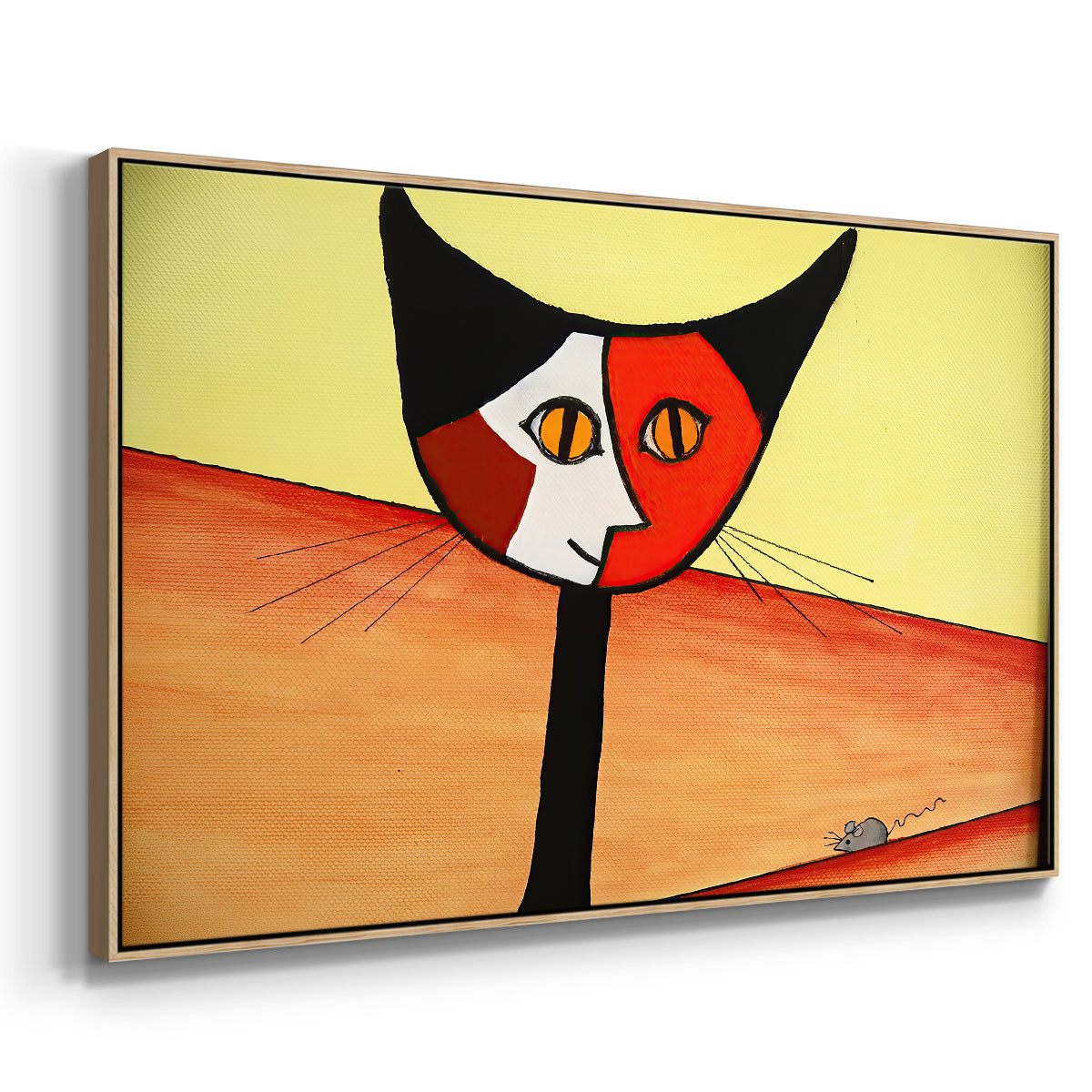 Picasso's Cat–El Gato - Floater Framed Canvas Print