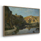 River Landscape with Cliffs, c. 1850-1860 - Floater Framed Canvas Print