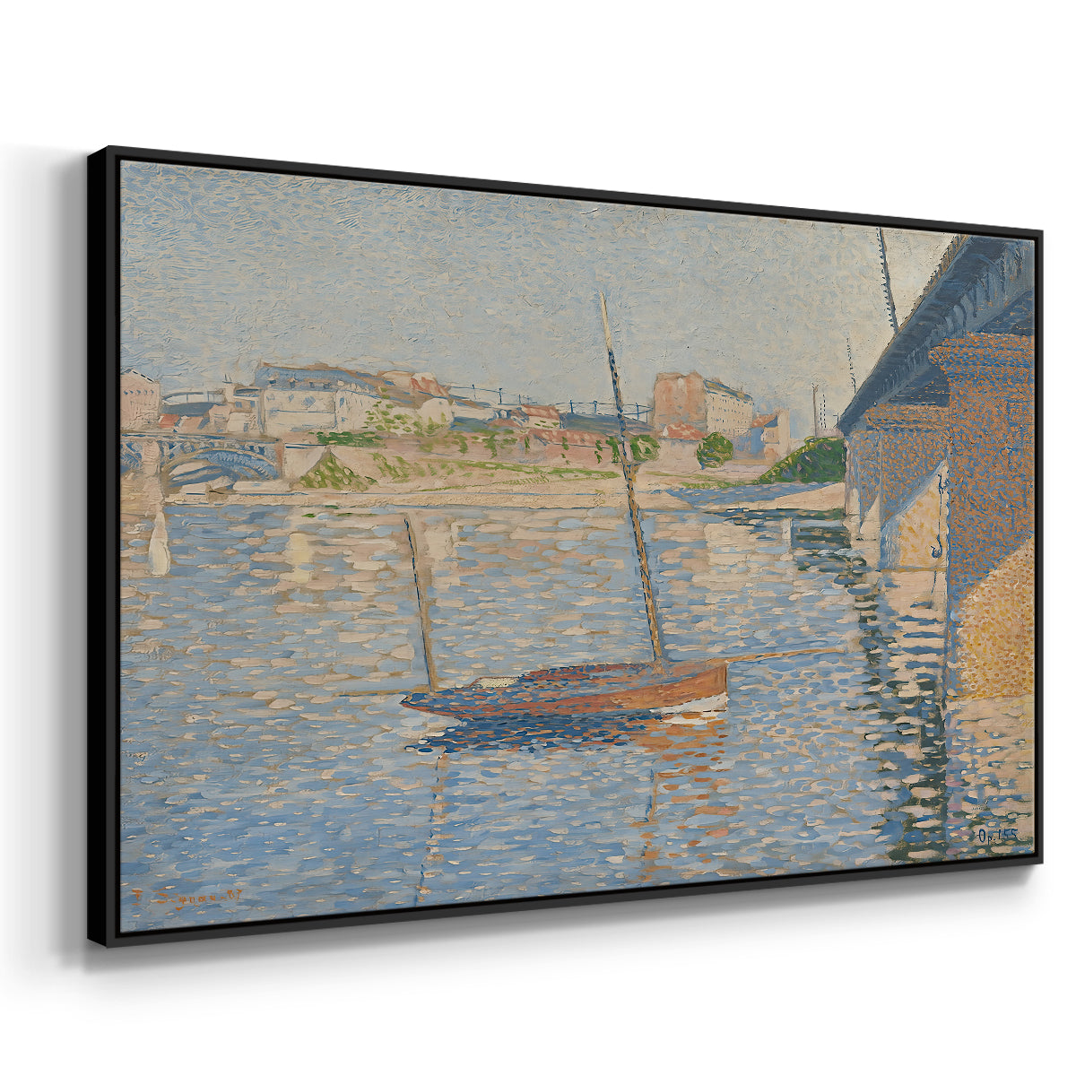 Le Clipper, Asnières, 1887 - Floater Framed Canvas Print