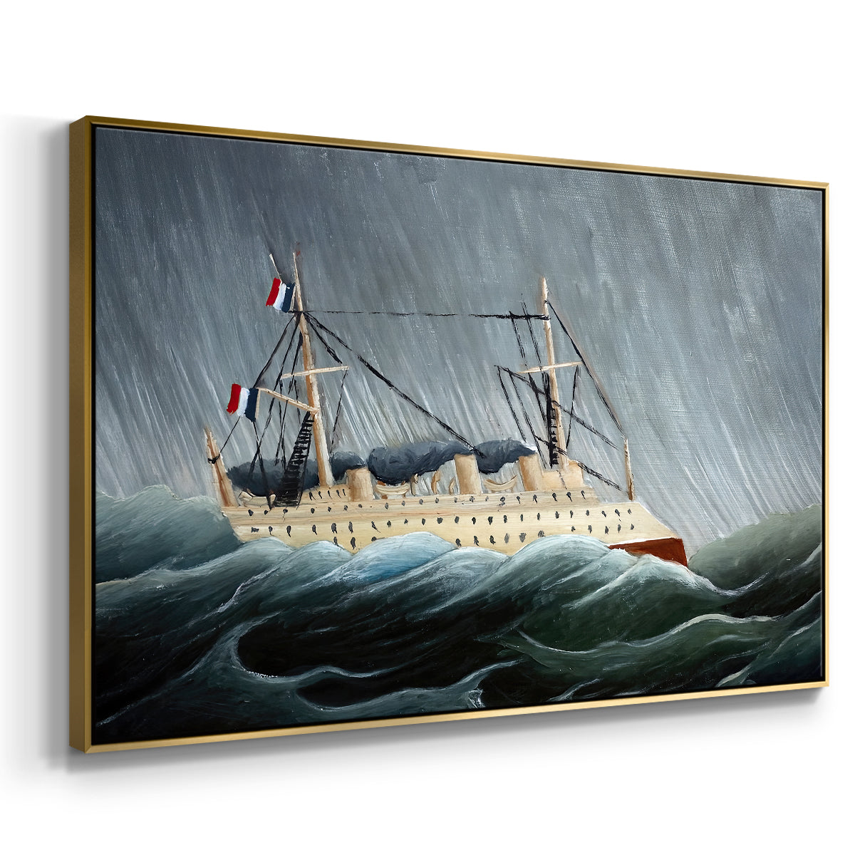 A Ship in the Storm, c. 1899 - Floater Framed Canvas Print