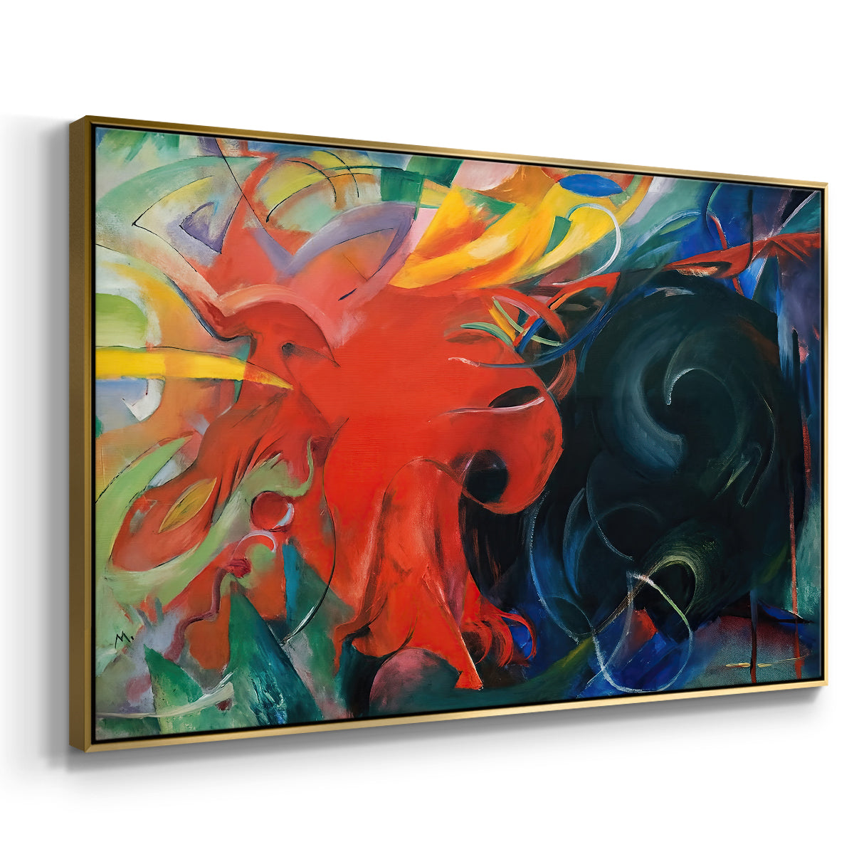 Fighting Forms, 1914 - Floater Framed Canvas Print