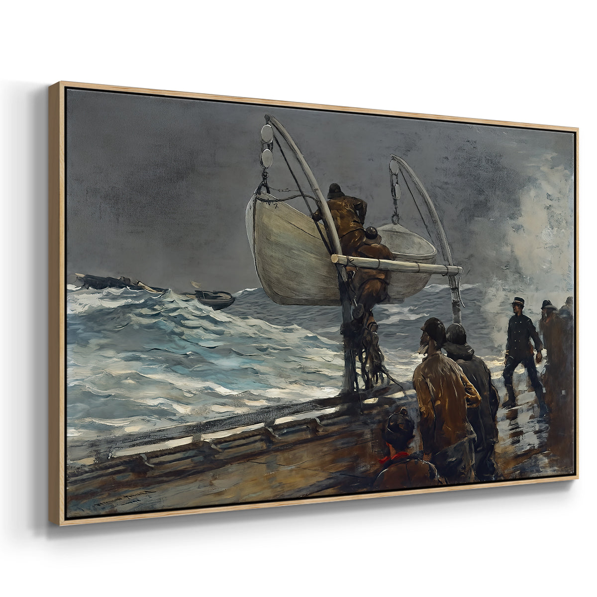 The Signal of Distress, c. 1896 - Floater Framed Canvas Print
